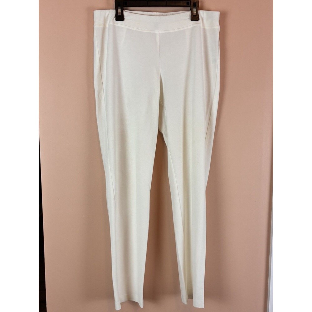 Eileen Fisher Women’s Off White Ponte Slim Ankle Legging Pants Size Small USA